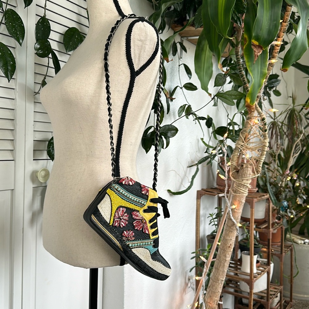 NWT Mary Frances Hand Beaded High Top Purse